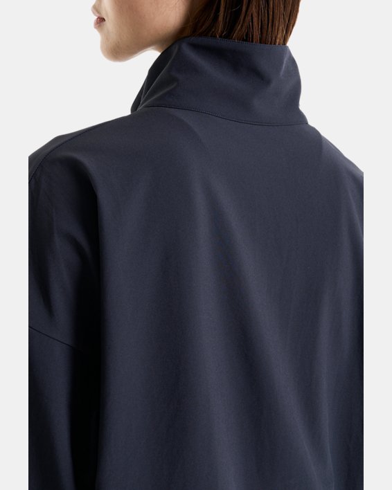 Women's UA Woven Oversized Full-Zip Jacket in Black image number 4